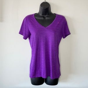 Purple Nike Dri-Fit V-Neck Tee